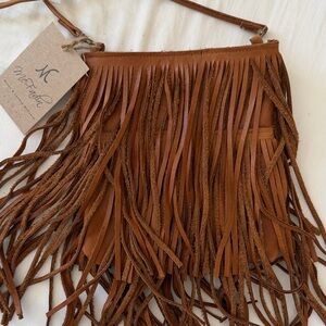 McFadin Brown Fringe Crossbody Bag